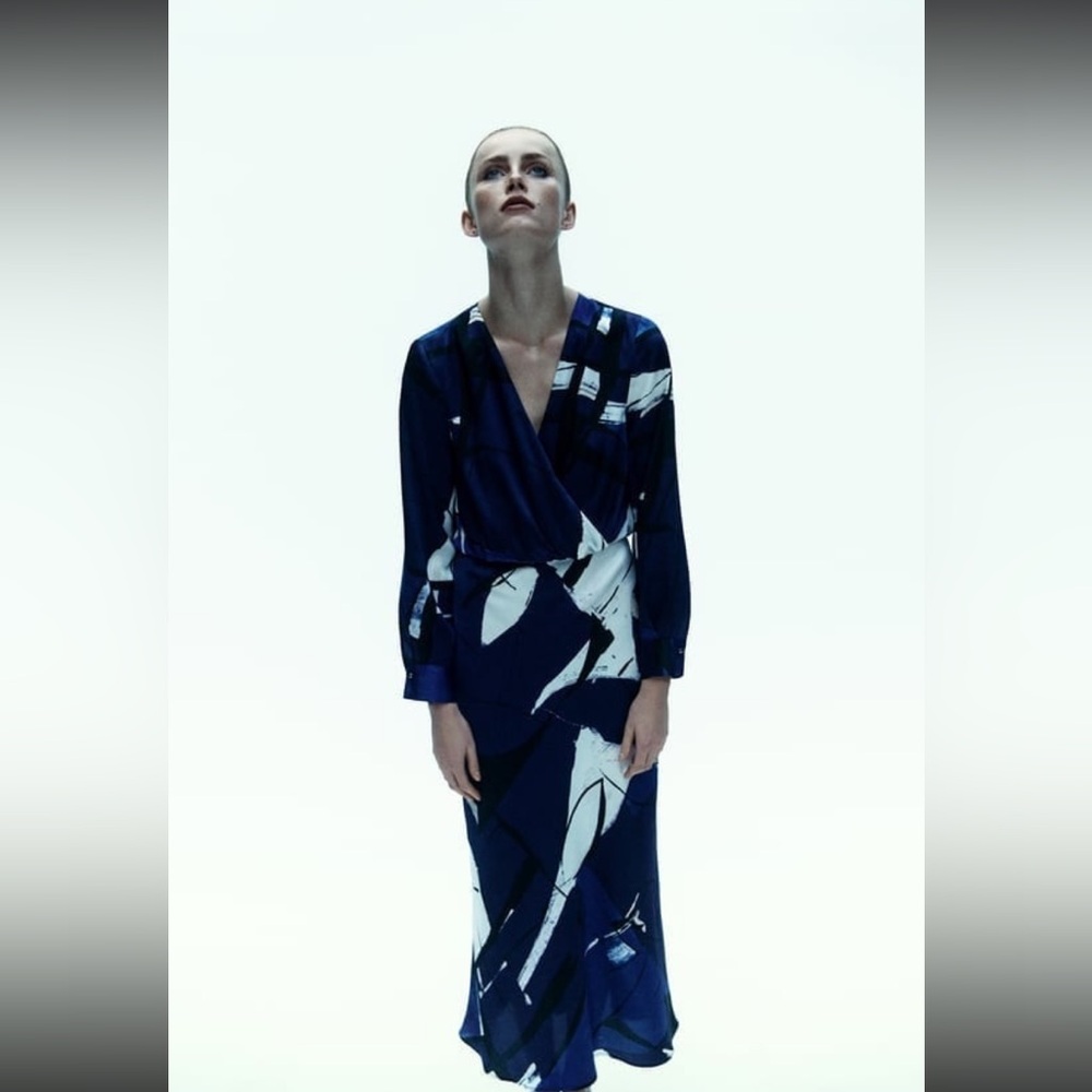 Zara printed midi dress